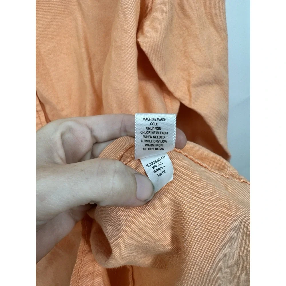 Banana Republic Soft Wash Button Front Long Sleeve Shirt Men‎ L Coral Church